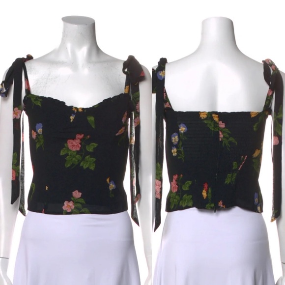 Reformation Tops - REFORMATION Floral Print Square Neckline Crop Top
Size US 6